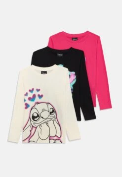 Friboo 3 PACK UNISEX LILO & STITCH LONG SLEEVE TOP - Langarmshirt - Off-white/pink/black