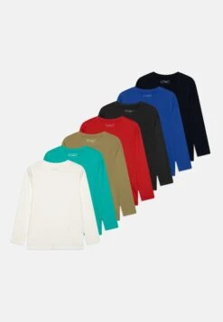Friboo 7 PACK UNISEX LONG SLEEVE TOP - Langarmshirt - Dark Blue/red/olive