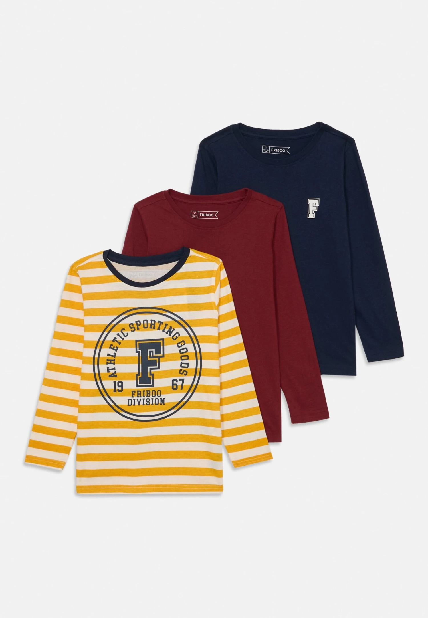 Friboo 3 PACK - Langarmshirt - Yellow/dark Blue/dark Red 3 Friboo 3 PACK - Langarmshirt - Yellow/dark Blue/dark Red